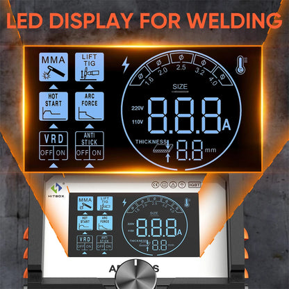 Portable Welding Machine 2 in 1 ARC TIG Inverter LED Display 220V