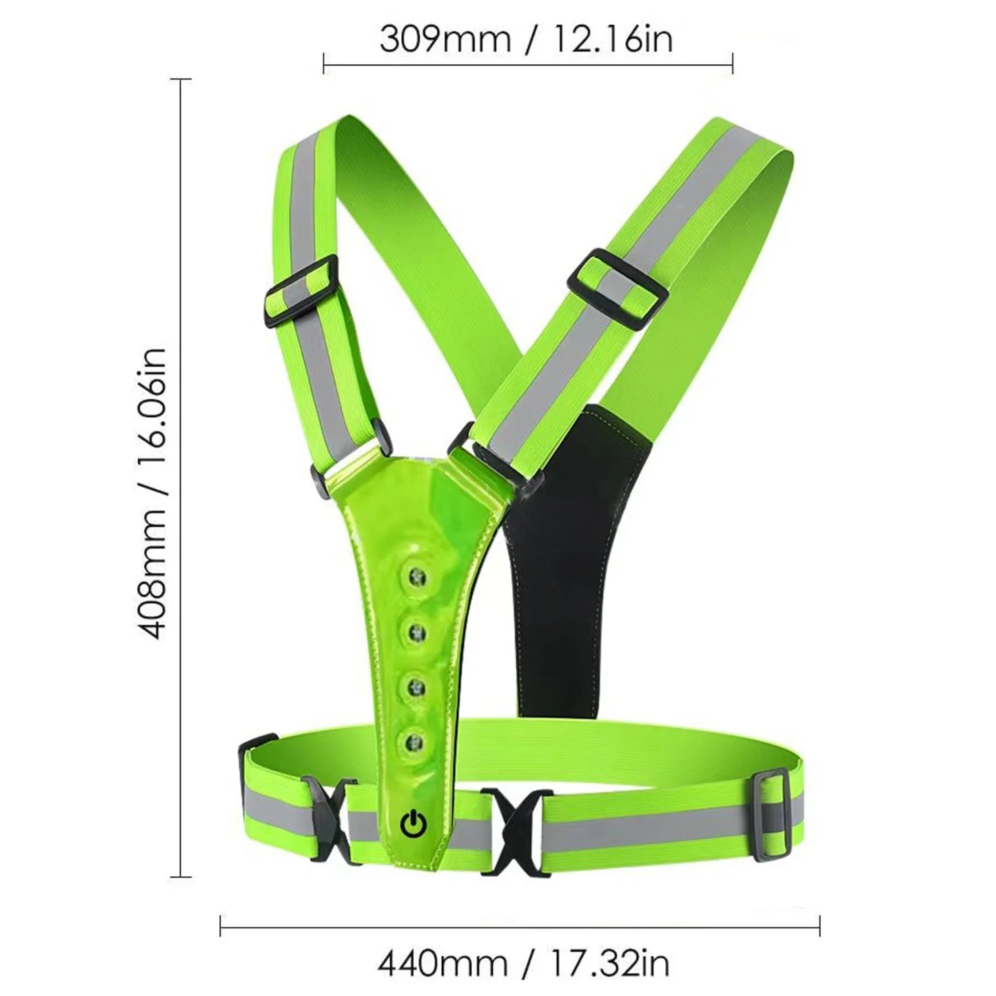 LED Cycling Running High Visibility Sports Vest Reflective Belt