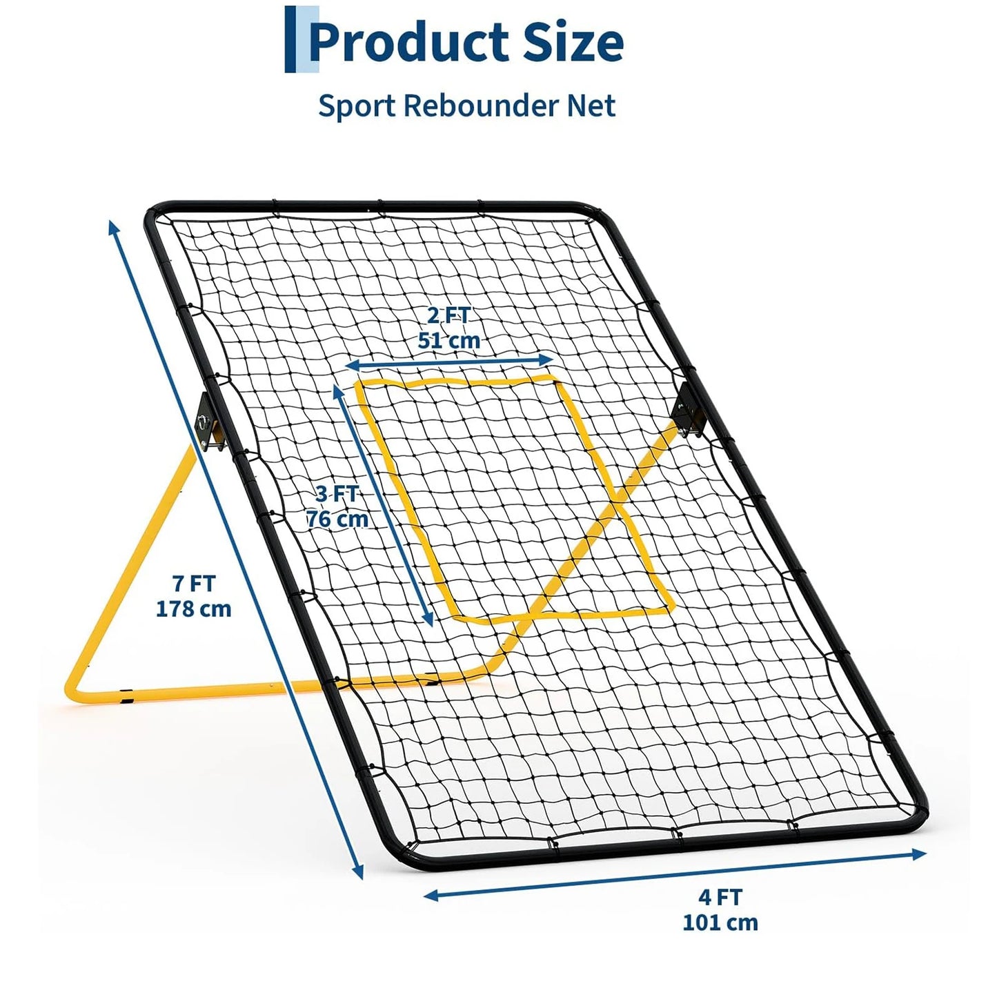 Volleyball Rebounder Net 7x4 Ft, Adjustable and Foldable,