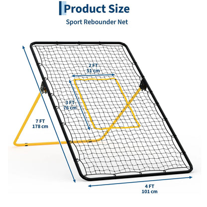 Volleyball Rebounder Net 7x4 Ft, Adjustable and Foldable,