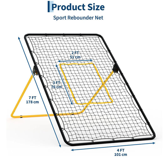Volleyball Rebounder Net 7x4 Ft, Adjustable and Foldable,