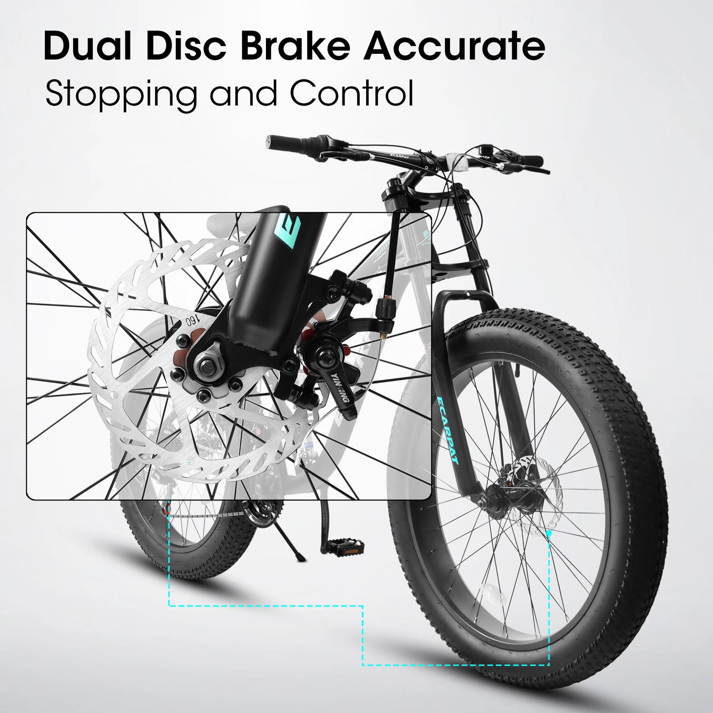 26"x4" Fat tire Mountain Bike, Full-Suspension 21 Speeds Disc-Brake