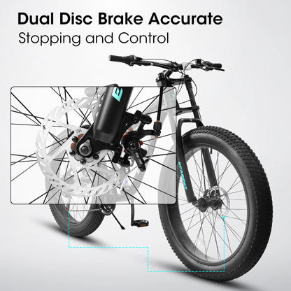 26"x4" Fat tire Mountain Bike, Full-Suspension 21 Speeds Disc-Brake