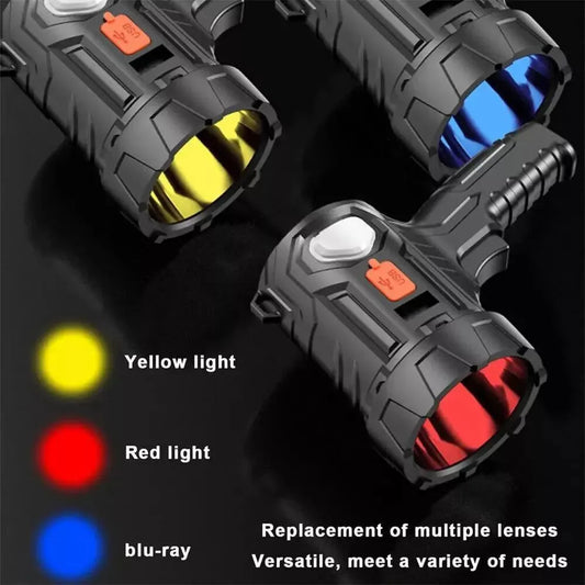 Solar/USB Rechargeable LED Flashlight - 3-in-1 Headlamp