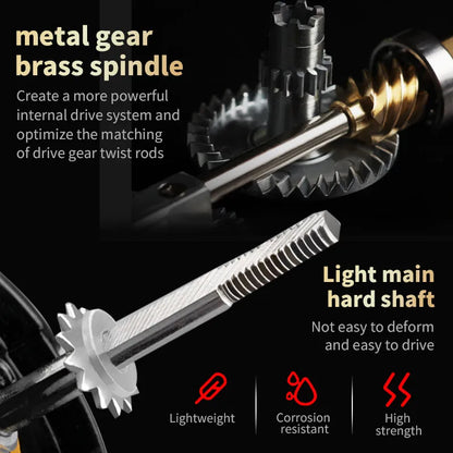 Two-Hand Rotating Fishing Reel, 5.2:1 Gear Ratio, 22.05lb Extraction, Aluminum Alloy Body