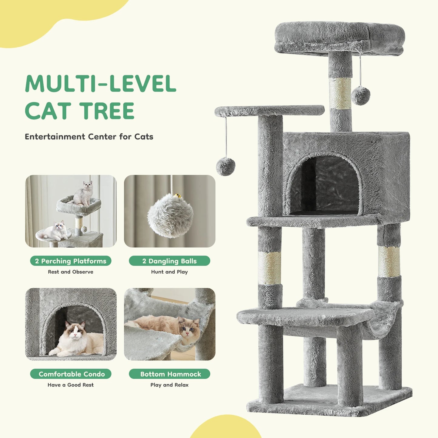 Cat House Tree Climbing Tower for Indoor Cats