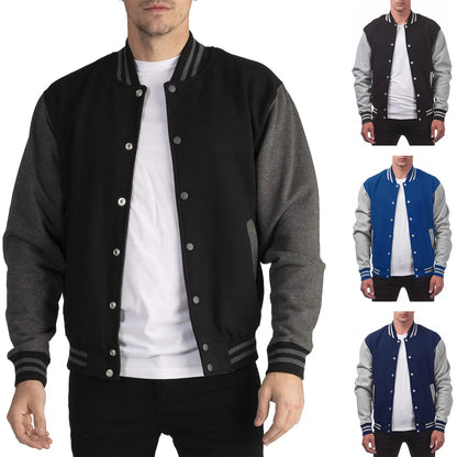 Baseball Jersey Bomber Men's Casual Plus Size Jacket