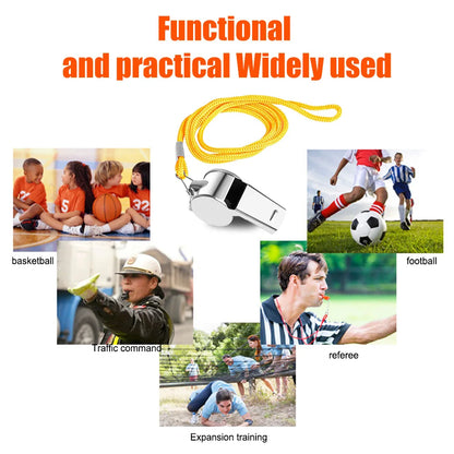 Referee Metal Whistle with Rope for Soccer Football Basketball Training