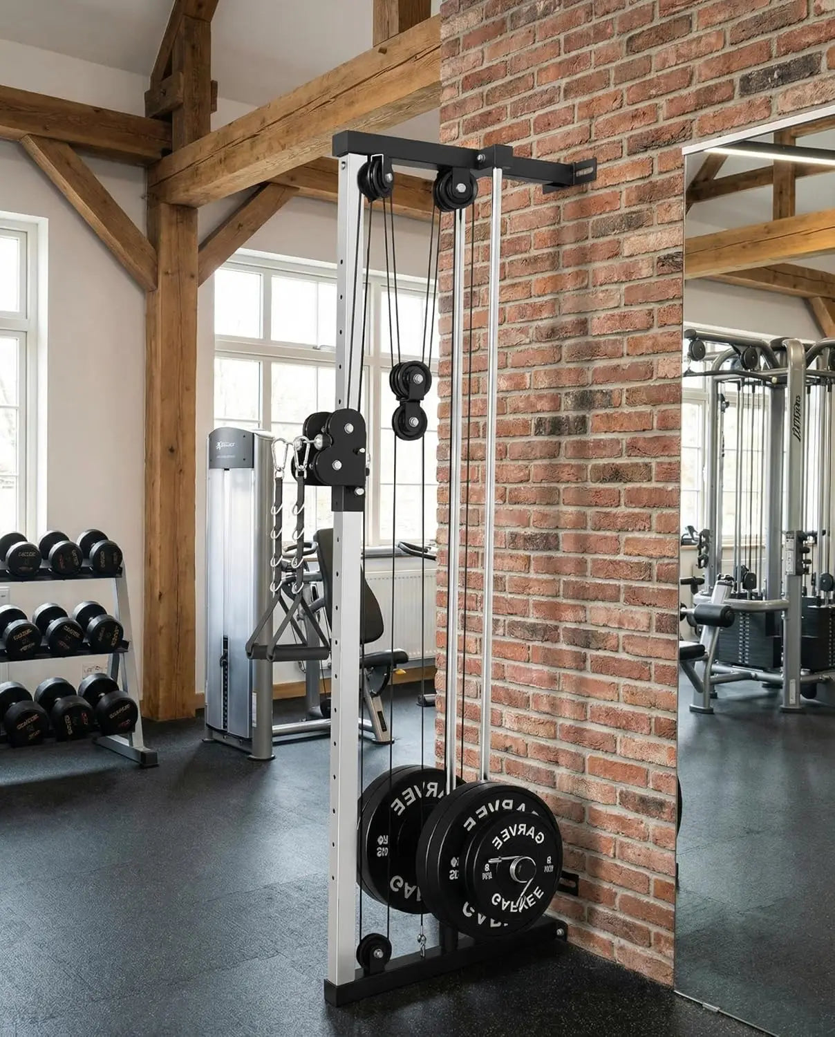 Wall Mount Cable Crossover Machine 18 Position, Dual Pulley System