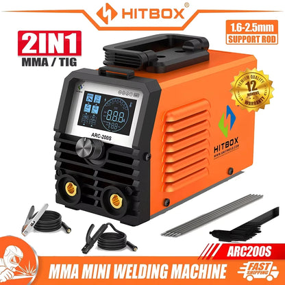 Portable Welding Machine 2 in 1 ARC TIG Inverter LED Display 220V