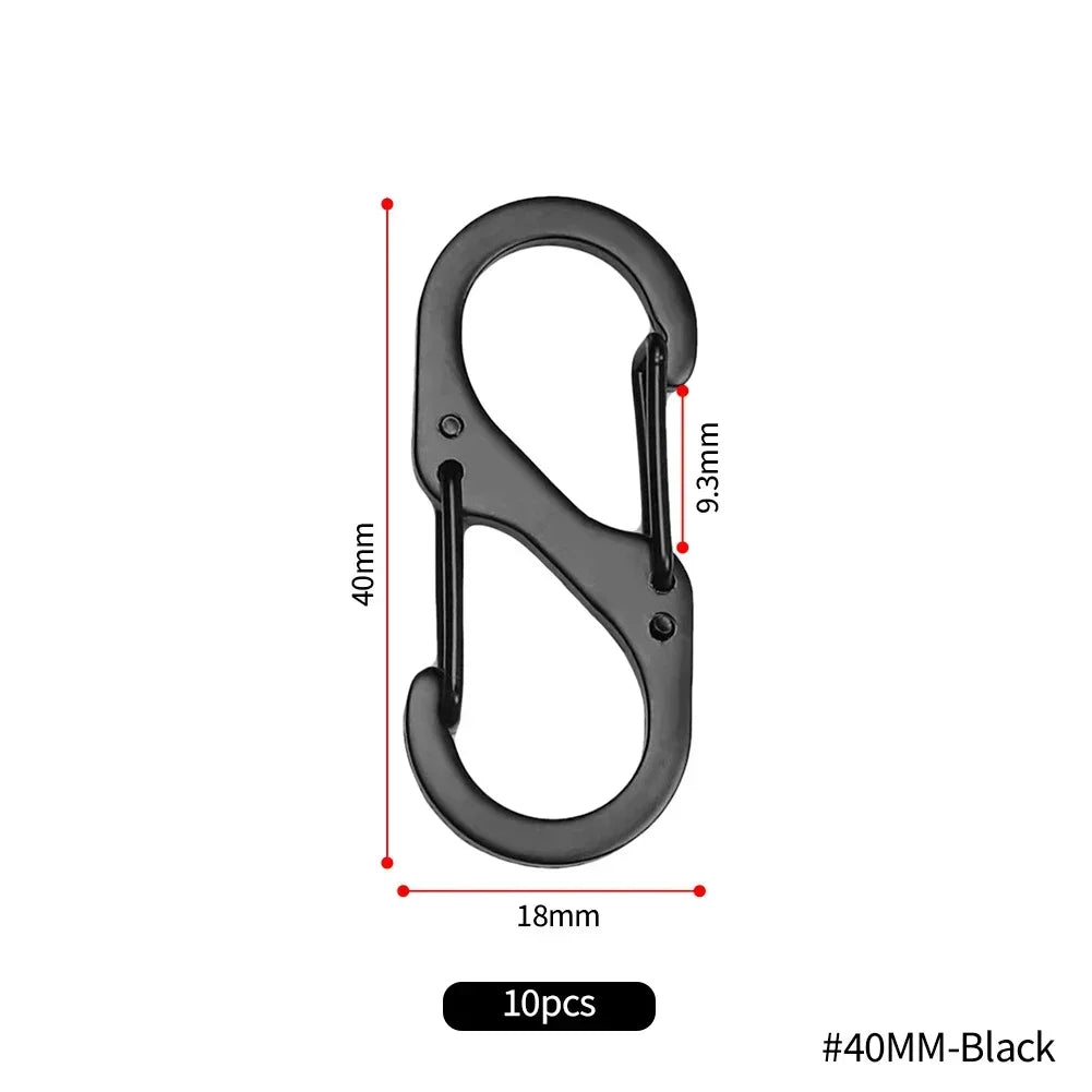 6Pcs S Shaped Metal Double Hook Carabiner