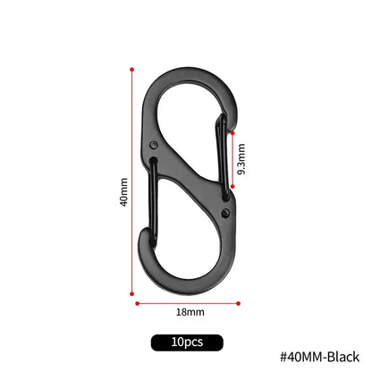 6Pcs S Shaped Metal Double Hook Carabiner