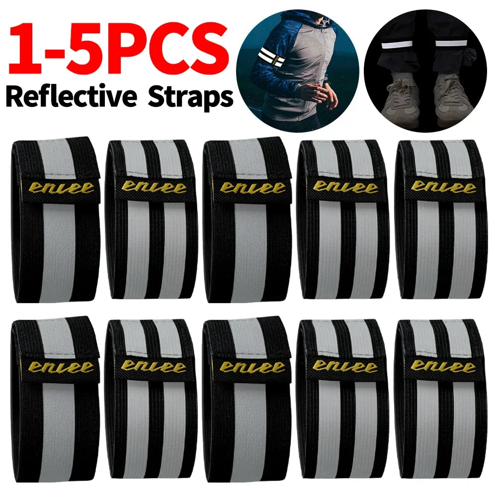 1-5PCS Ankle Leg Arms Reflective Straps Cycling Jogging