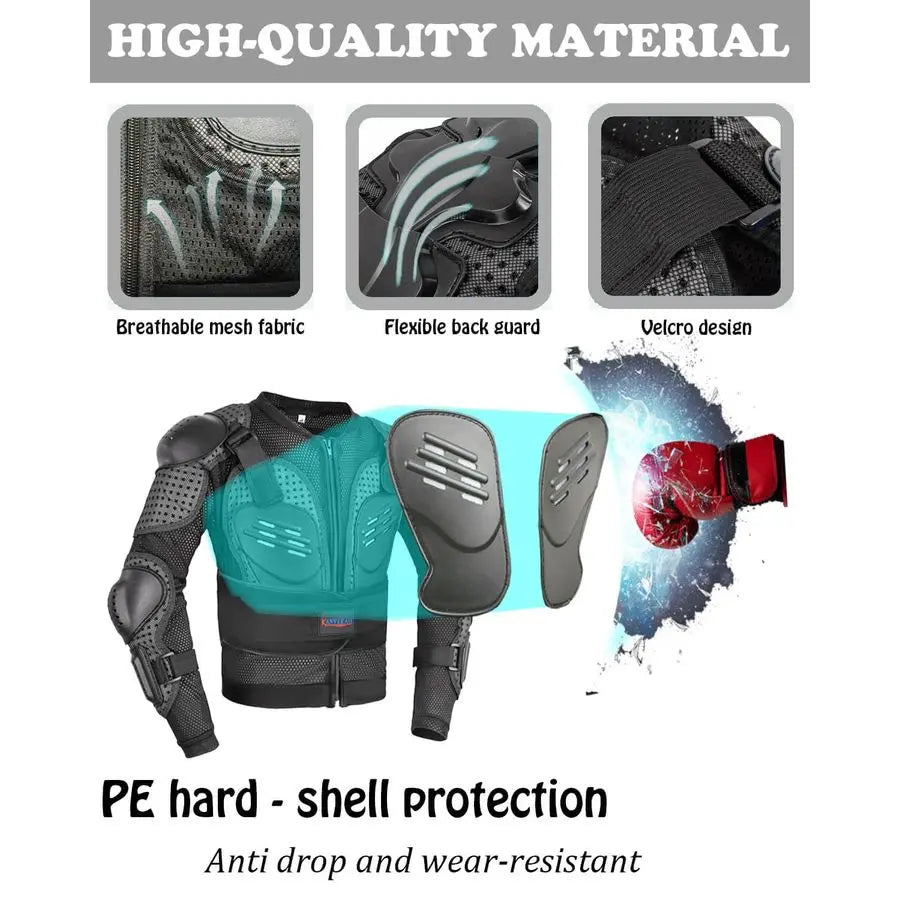 Motorcycle Skateboard Back Chest Elbow Armor Protection Jacket