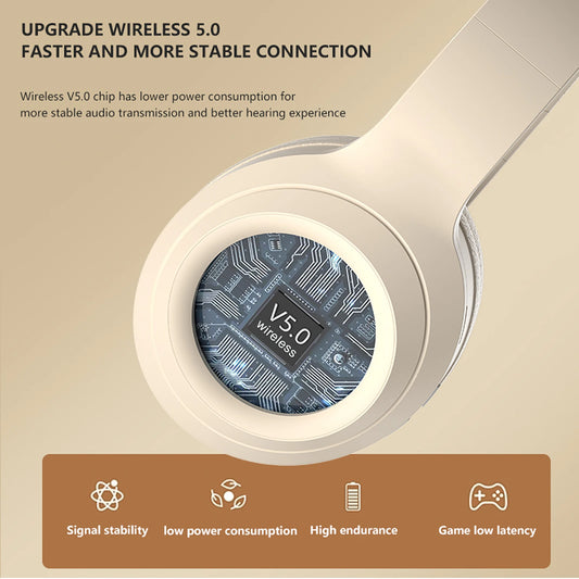 Wireless Bluetooth Over Ear Noise Reduction HIFI Stereo Headphones