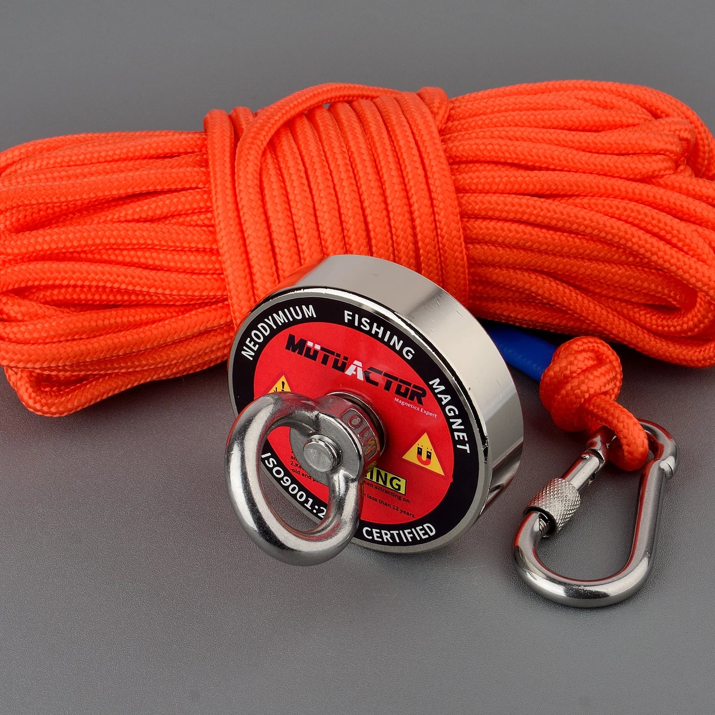 Fishing Magnet Kit 150KG/220KG Heavy Duty 49feet Rope Locking Carabiner