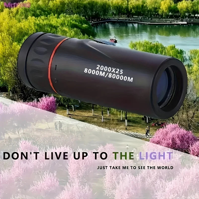 2000X25 HD Monocular Telescope, Compact for Hiking, Fishing, Camping
