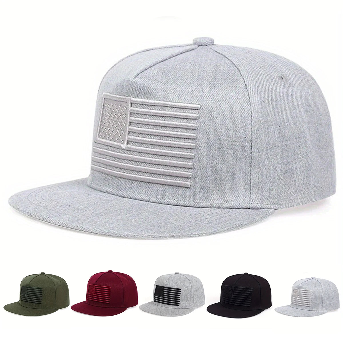 1piece Unisex US Flag Embroidered Hip Hop Cap Adjustable