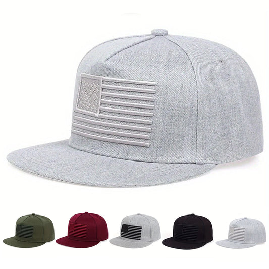 1piece Unisex US Flag Embroidered Hip Hop Cap Adjustable