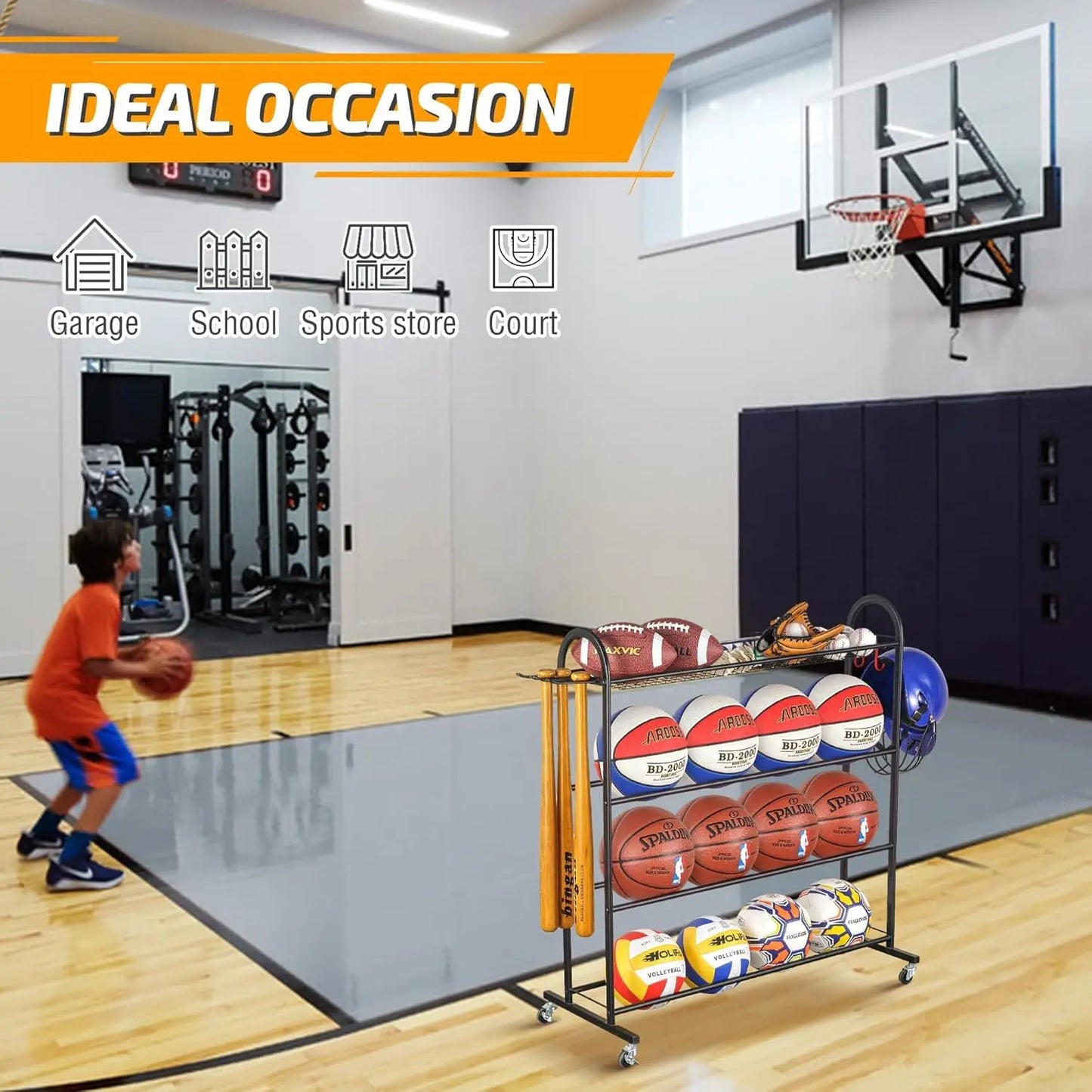 Sports Ball, Equipment & Accessories Rack
