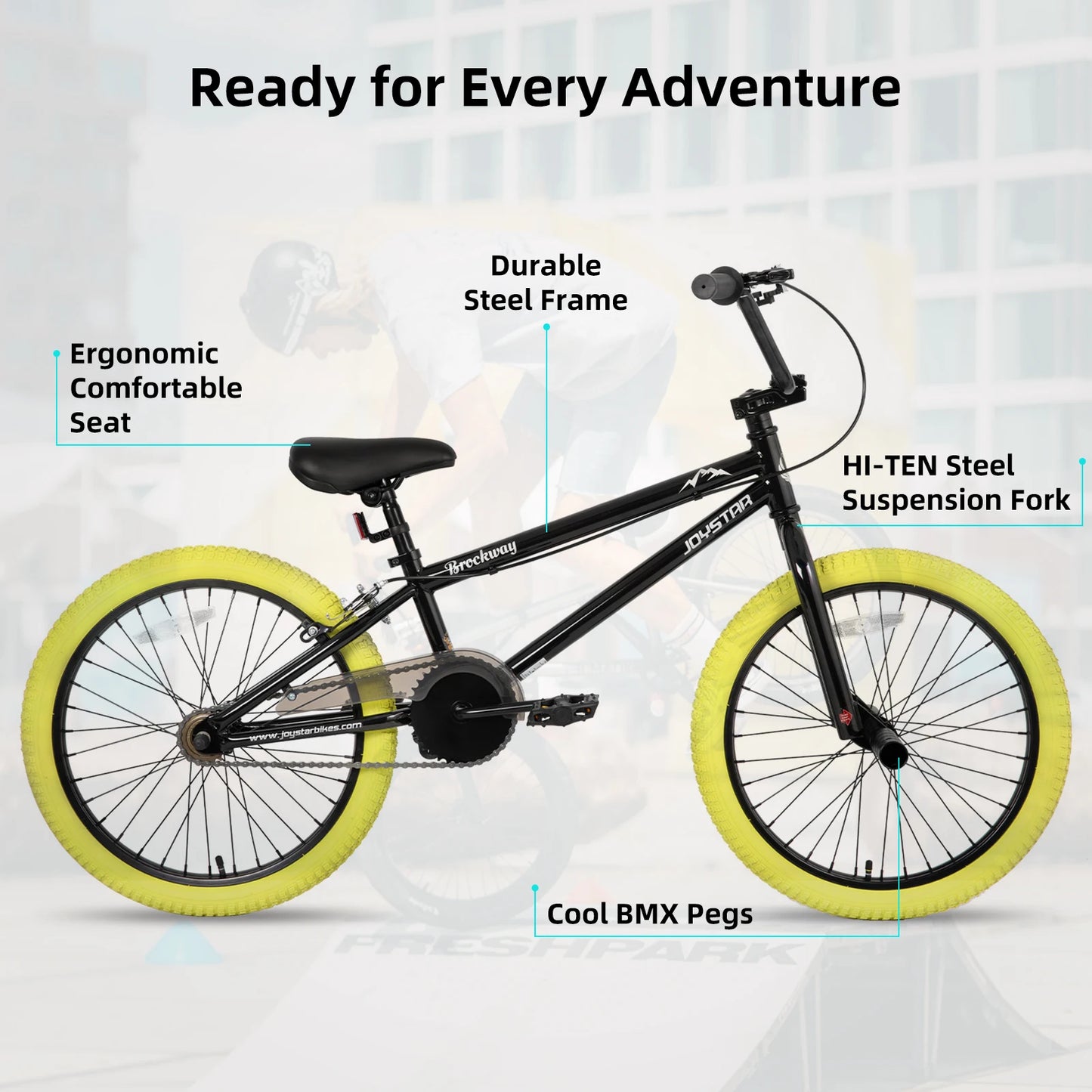 Kids Unisex Freestyle BMX Bike Beginner-Level Riders 2 Pegs