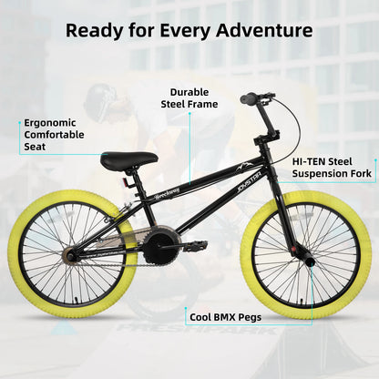 Kids Unisex Freestyle BMX Bike Beginner-Level Riders 2 Pegs