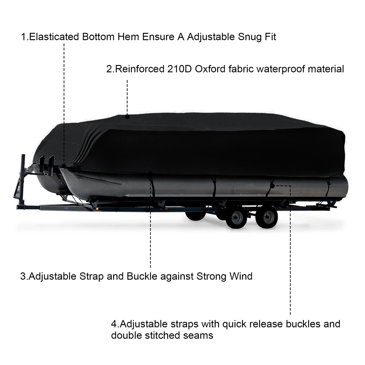 Heavy Waterproof Dustproof Pontoon Boat Cover