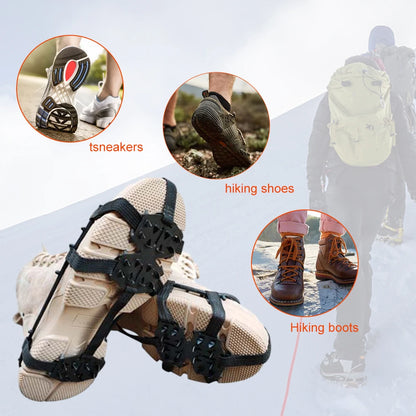 24 Teeth Crampons Anti-Slip Ice Gripper Shoe Covers
