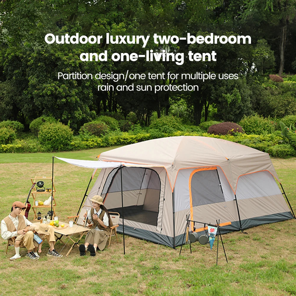 Large Family 8-12 Person 2 Room Windproof Tent