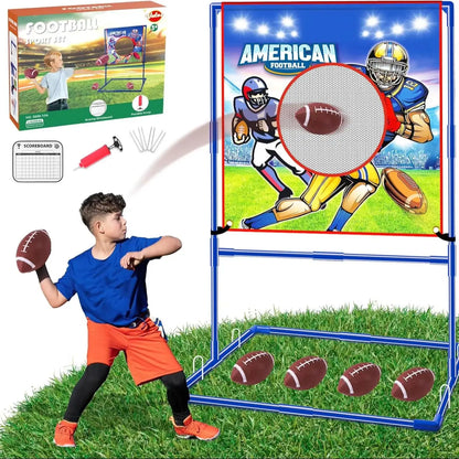 Football Toss Indoor Outdoor Target Games - 4 Inflatable Footballs