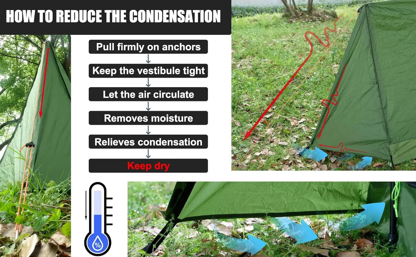 2-Person Trekking Pole Waterproof A-Frame Hiking Tent