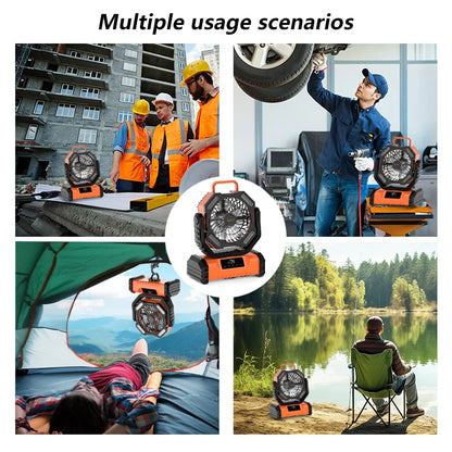 20000mAh 5-Speed Portable LED Torch Fan, USB Rechargeable